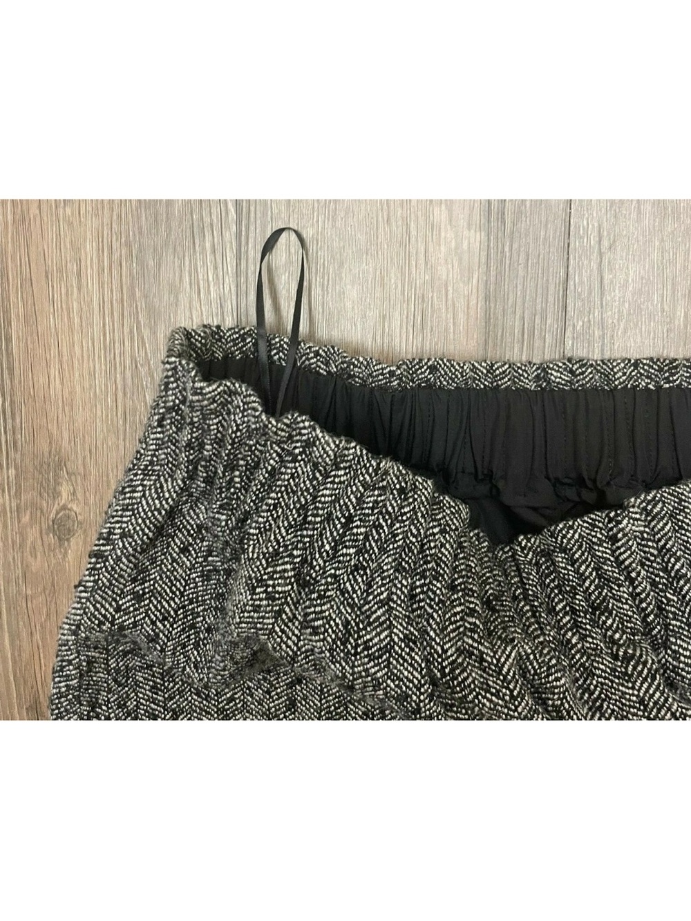 J. Crew Black and White Herringbone Mini Skirt - Picture 5 of 8